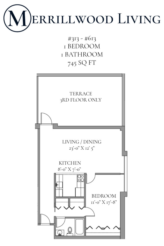 One Bedroom One Bathroom Floor Plan